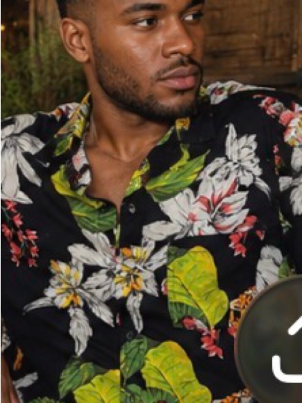 PacSun Los Angeles Tropical Tiger Floral Hawaiian Camp Shirt Medium Cotton